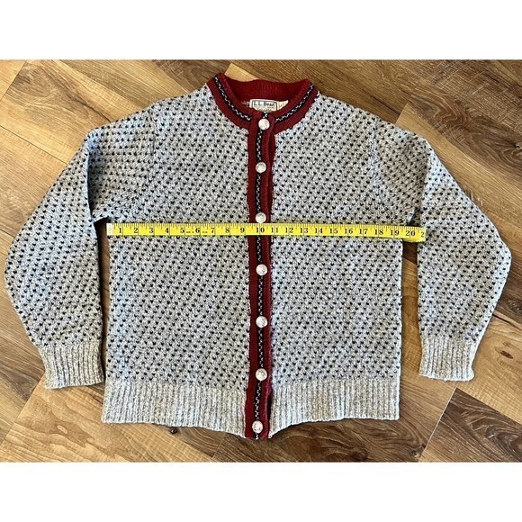Vintage‎ LL Bean Women's wool Birdseye button up cardigan sweater, USA EUC - Picture 4 of 9